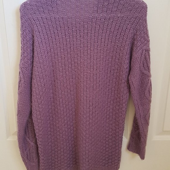 Suzy Shier Cable-Knit Purple Sweater - Picture 3 of 3